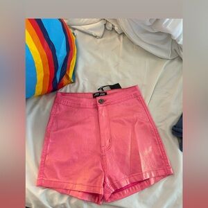 Women's High Waist Pink Shorts
